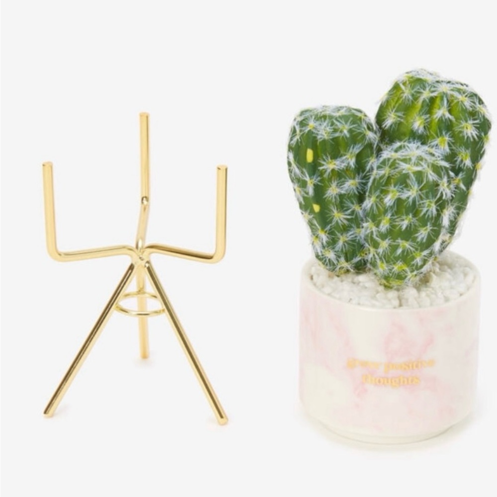 GROW POSITIVE THOUGHTS FAUX SUCCULENT PLANT WITH STAND - Picture 2 of 2